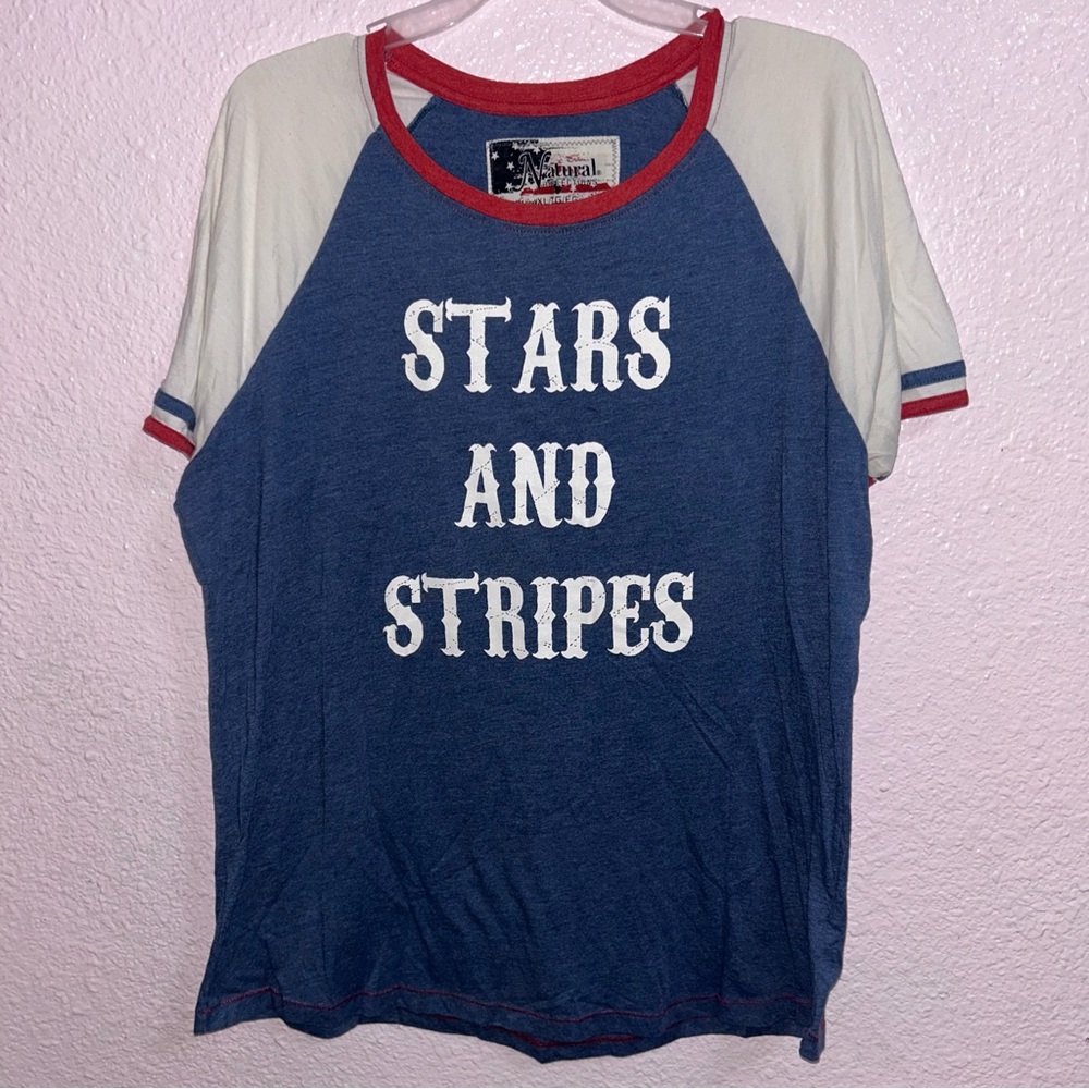 Natural Reflections Blue and Red Short Sleeve Tee